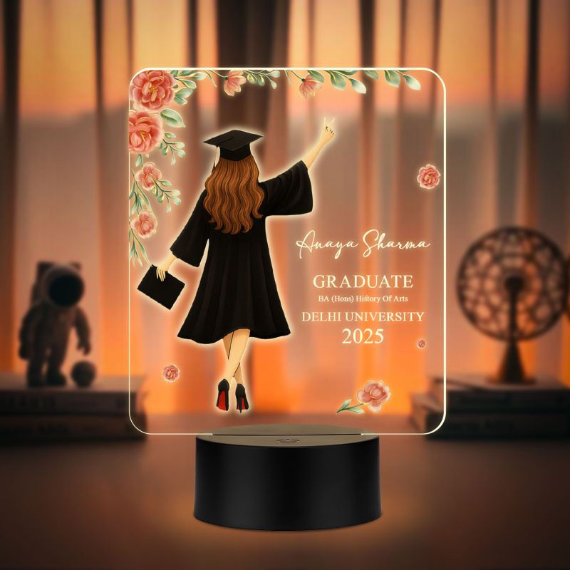 Personalized Graduate Night Lamp | Custom with Name & University Name Warm White Light Congratulation Graduate Gift for Daughter Sister Son Brother Appreciation Gift